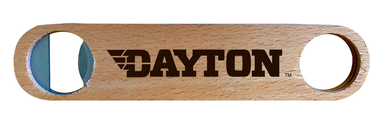 Dayton Flyers Laser Etched Wooden Bottle Opener College Logo Design