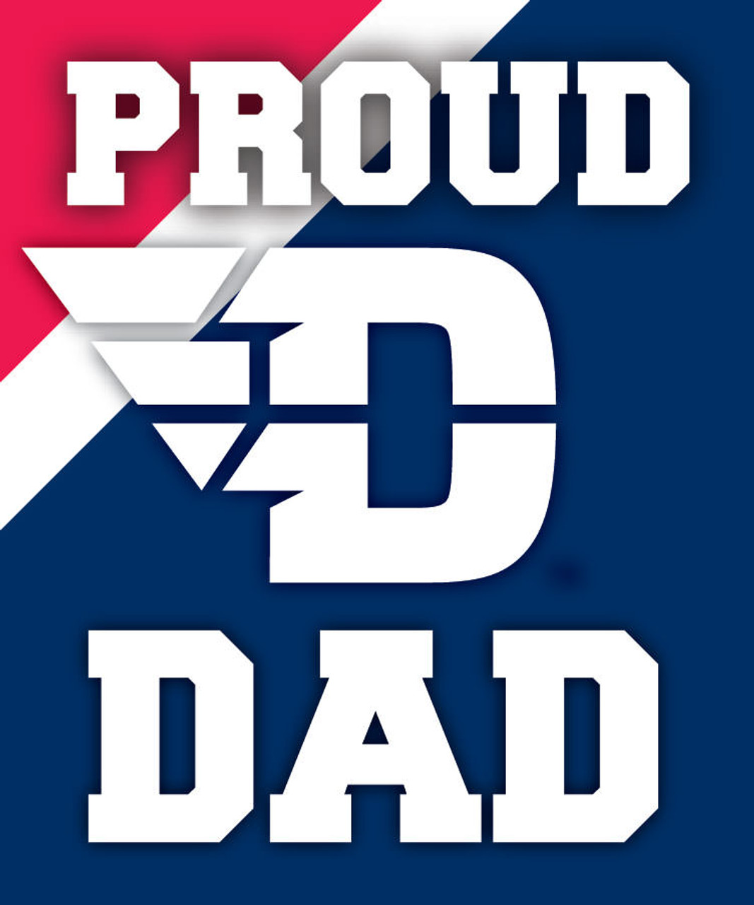 Dayton Flyers NCAA Collegiate 5x6 Inch Rectangle Stripe Proud Dad Decal Sticker