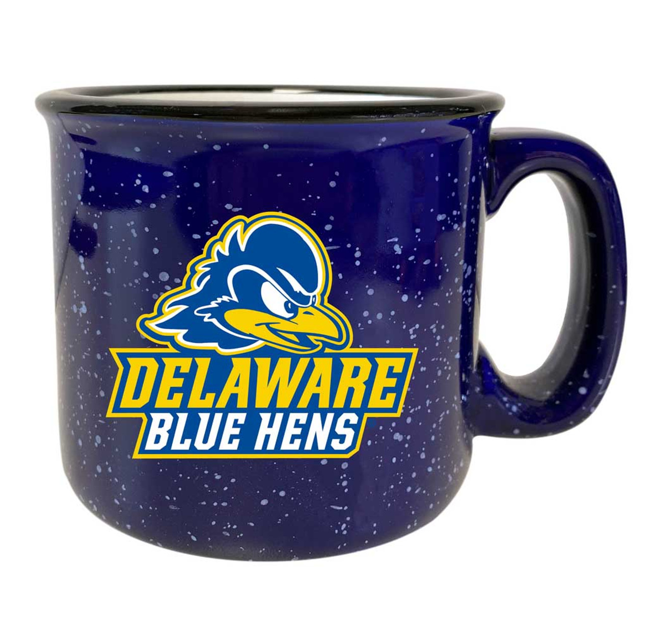 Delaware Blue Hens Speckled Ceramic Camper Coffee Mug (Choose Your Color).