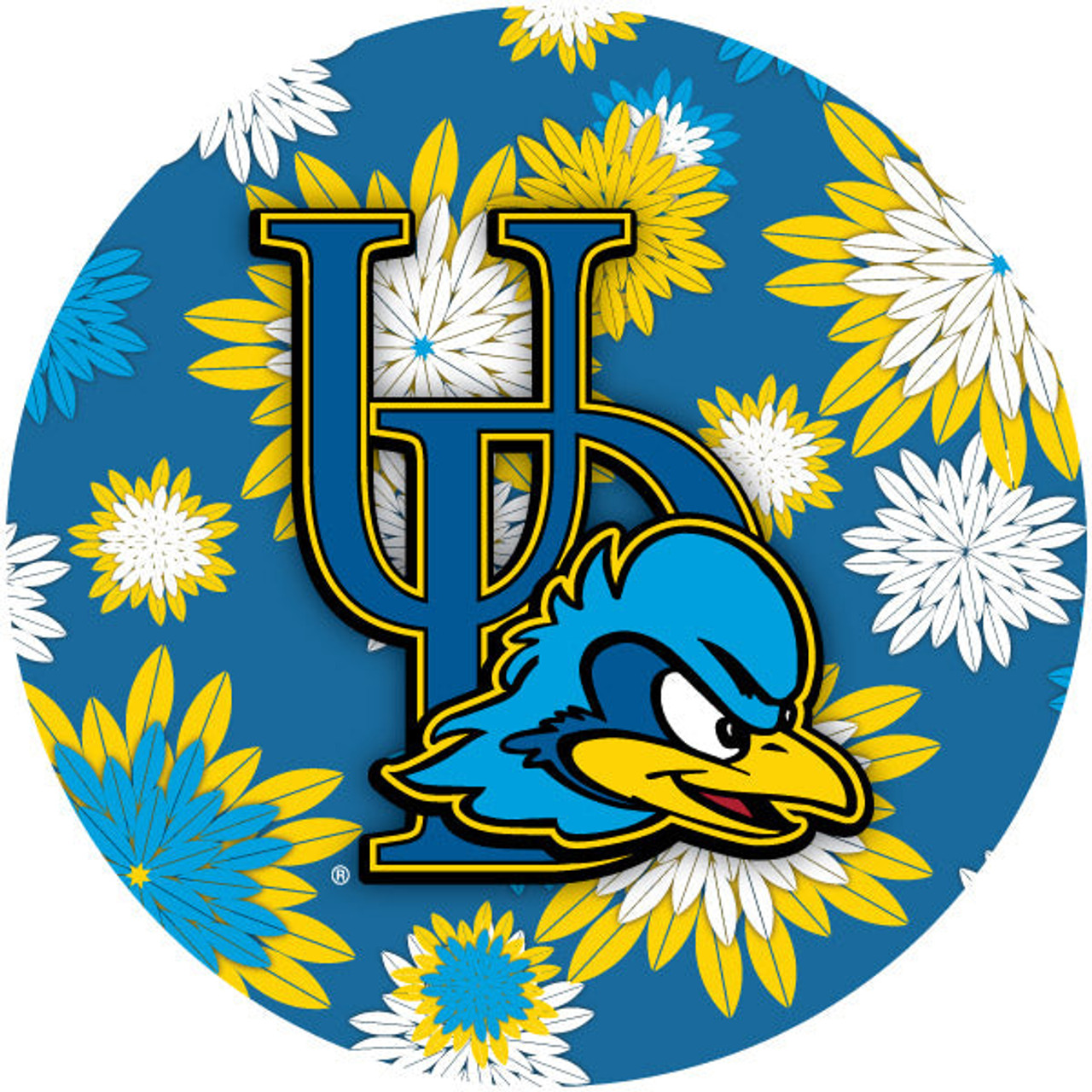 Delaware Fightin' Blue Hens 4 Inch Round Floral Magnet