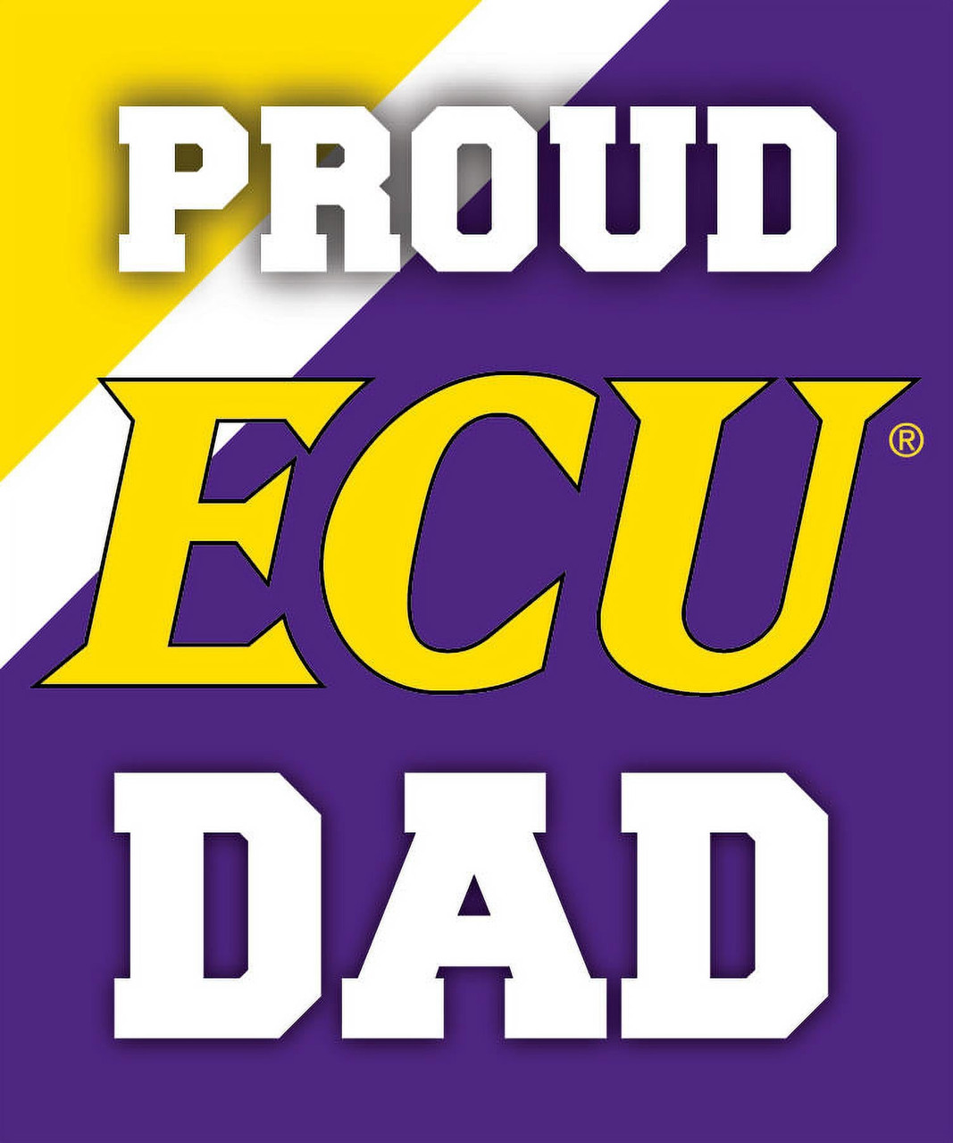 East Carolina ECU Pirates NCAA NCAA Collegiate 5x6 Inch Rectangle Stripe Proud Dad Decal Sticker