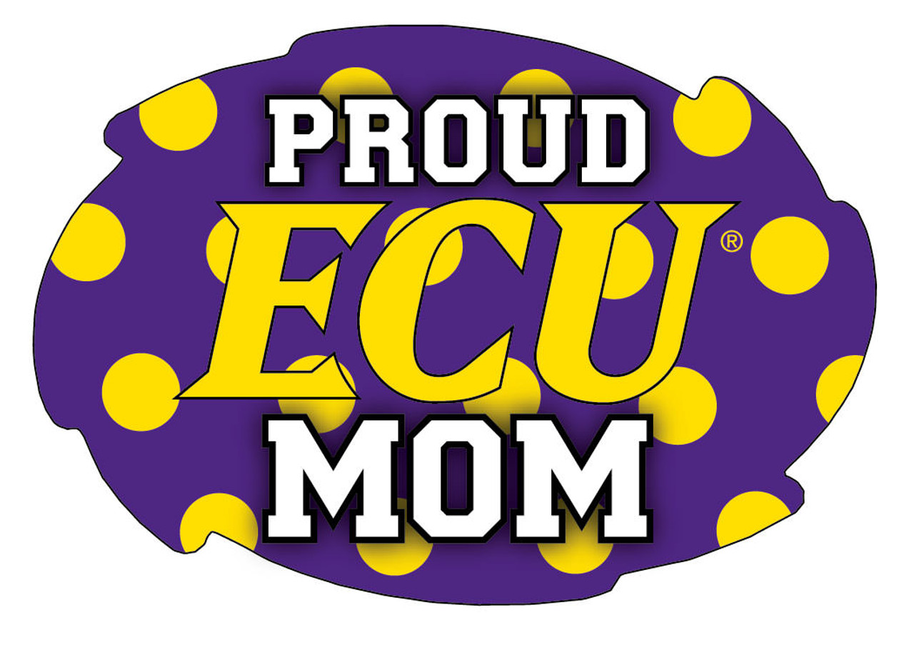 East Carolina ECU Pirates NCAA NCAA Collegiate Trendy Polka Dot Proud Mom 5" x 6" Swirl Decal Sticker