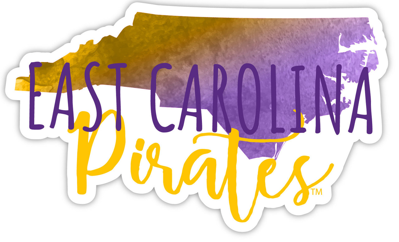 East Carolina Pirates- ECU Watercolor State Die Cut Decal 4-Inch