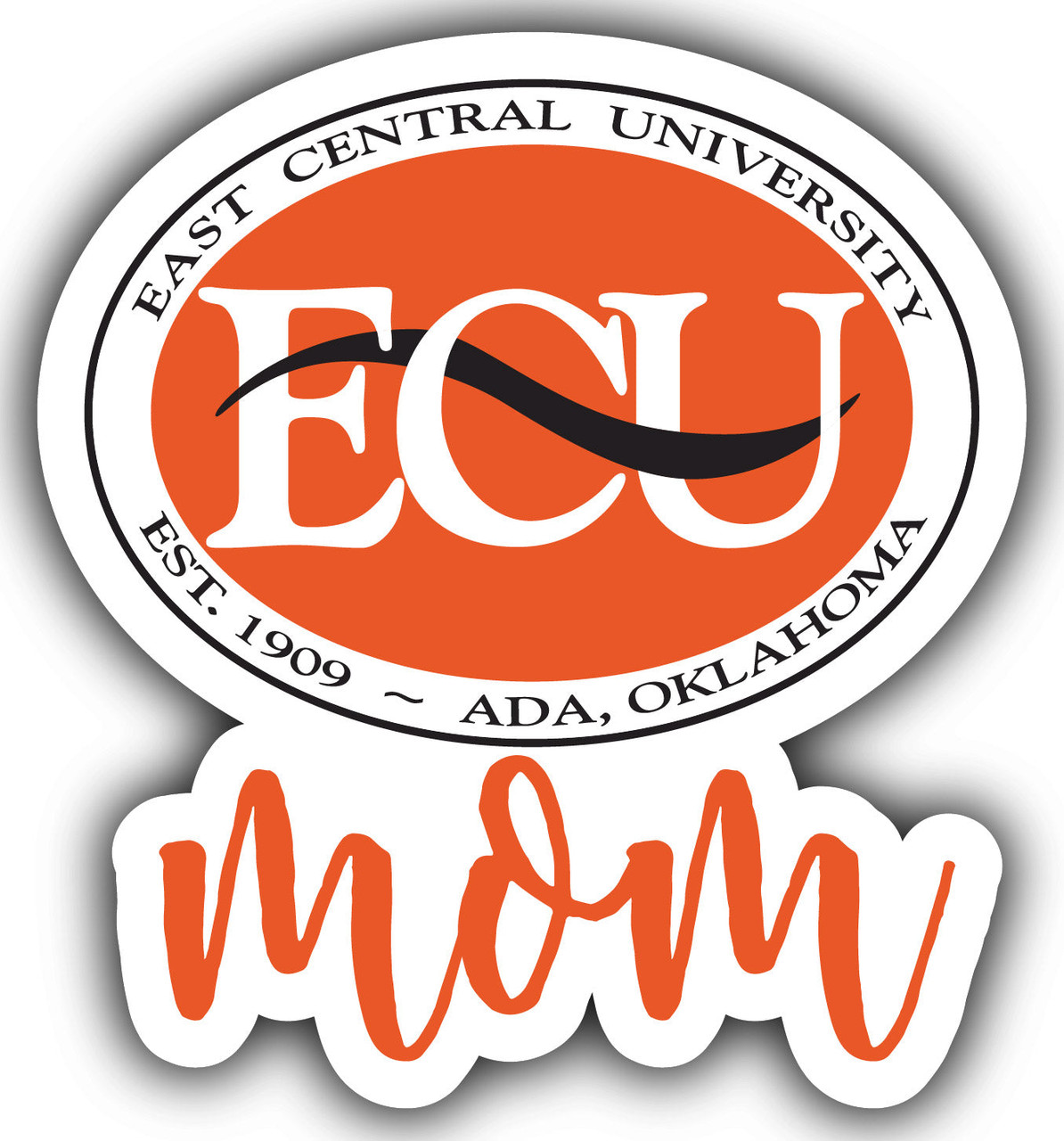 East Central University Tigers Proud Mom 4-Inch Die Cut Decal