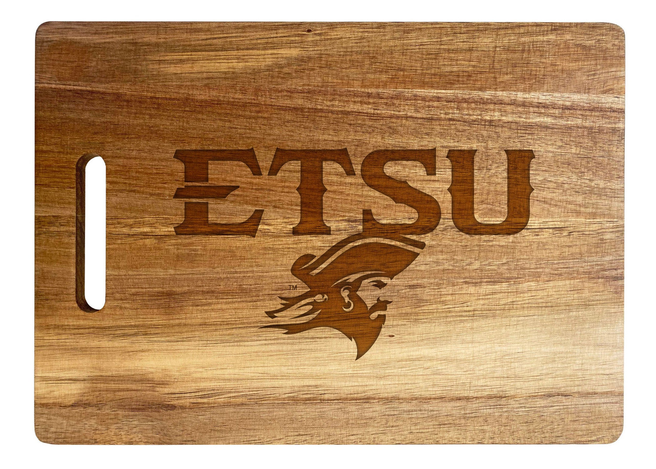 East Tennessee State University Engraved Wooden Cutting Board 10" x 14" Acacia Wood - Large Engraving