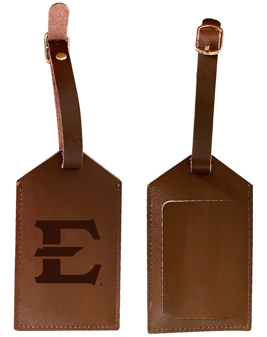 East Tennessee State University Leather Luggage Tag Engraved