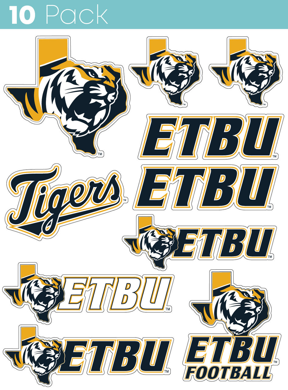 East Texas Baptist University 10 Pack Collegiate Vinyl Decal Sticker