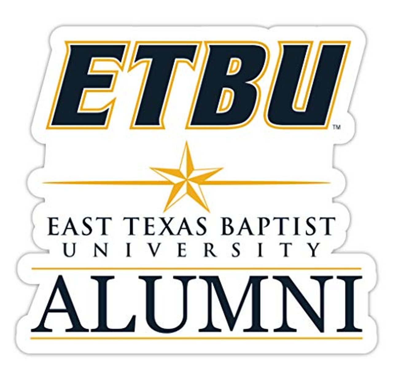 East Texas Baptist University 4" Alumni Vinyl Decal Sticker 4 Pack