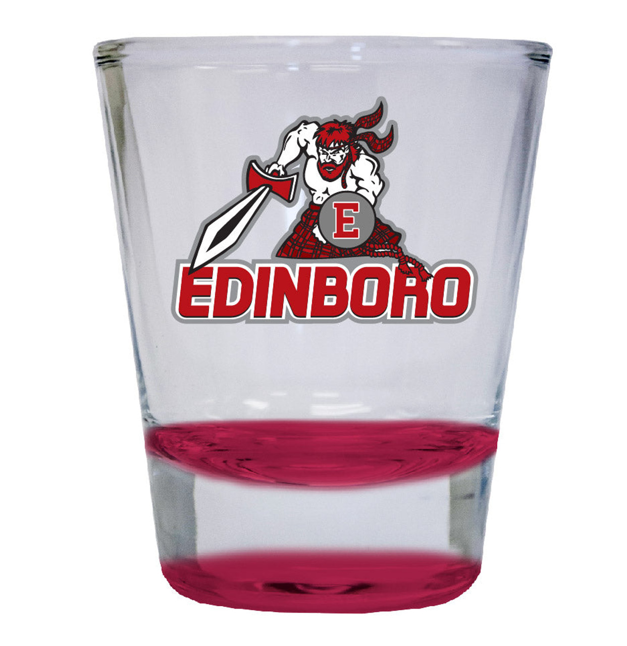 Edinboro University 2 ounce Color Etched Shot Glasses