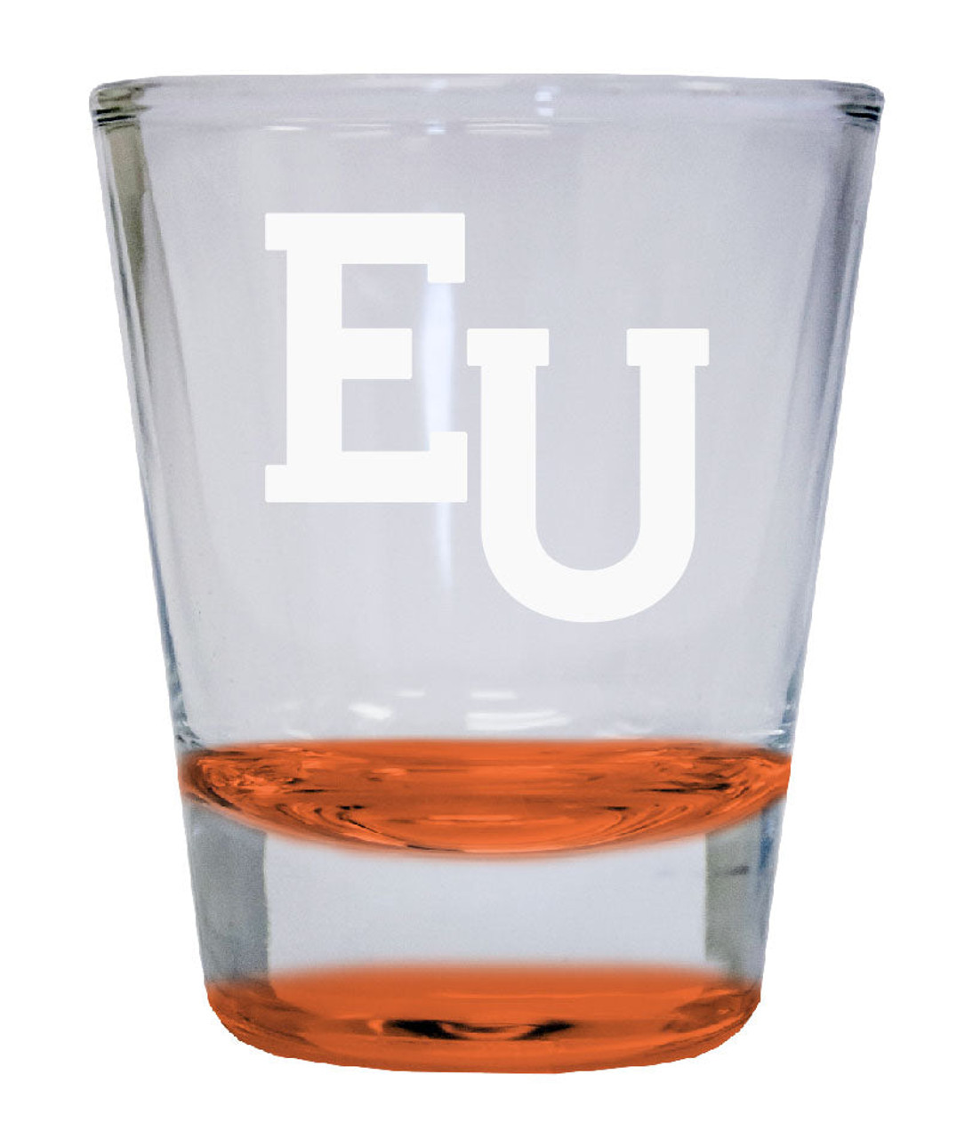 Edinboro University Etched Round Shot Glass 2 oz Orange