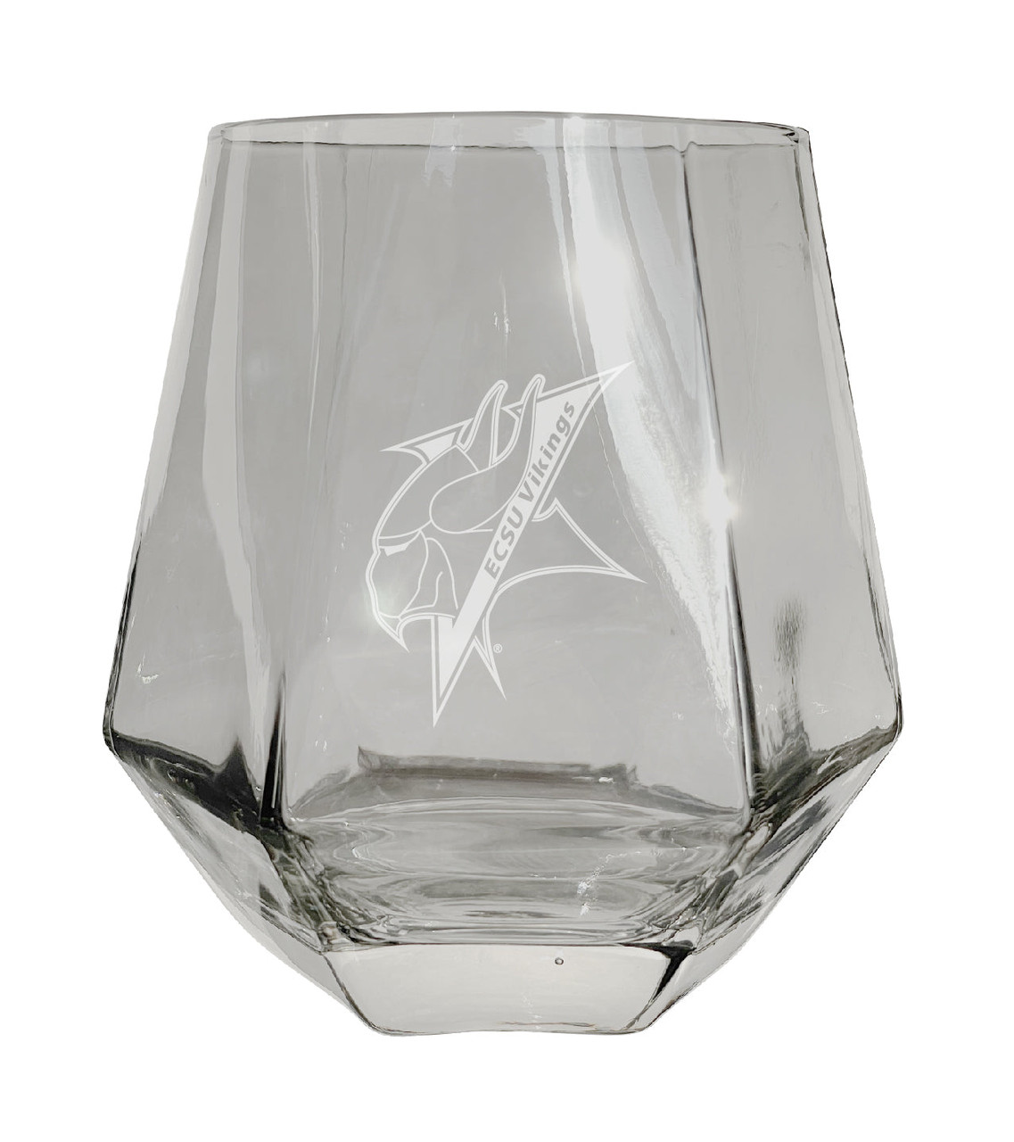 Elizabeth City State University Etched Diamond Cut Stemless 10 ounce Wine Glass Clear