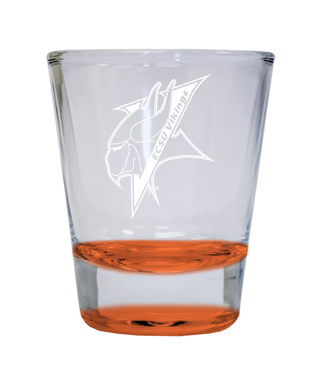 Elizabeth City State University Etched Round Shot Glass 2 oz Orange