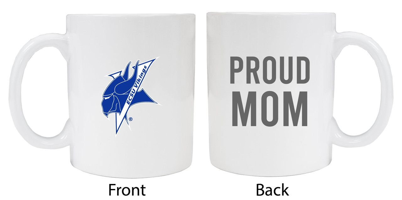 Elizabeth City State University Proud Mom White Ceramic Coffee Mug 2-Pack (White).