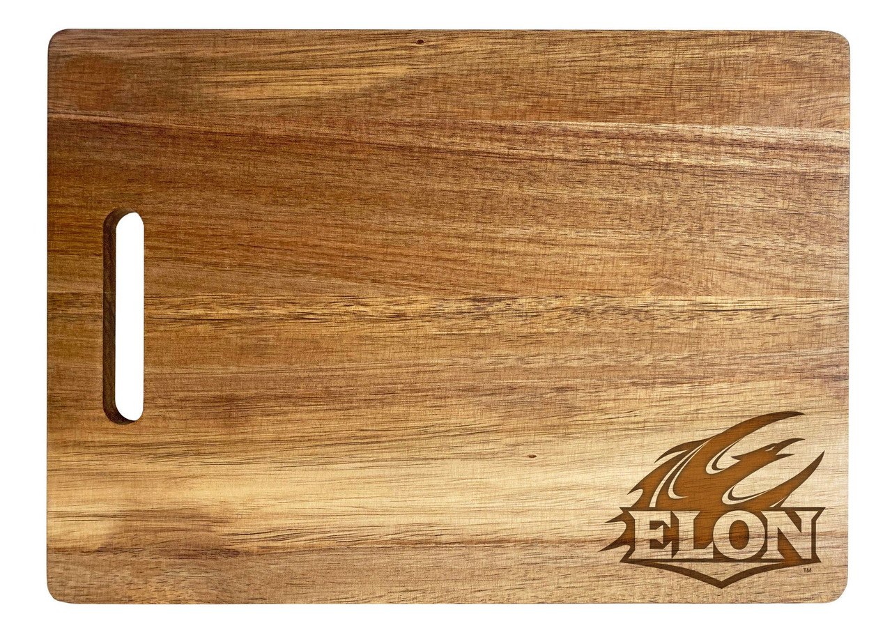 Elon University Engraved Wooden Cutting Board 10" x 14" Acacia Wood