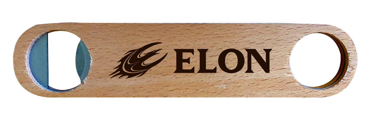 Elon University Laser Etched Wooden Bottle Opener College Logo Design