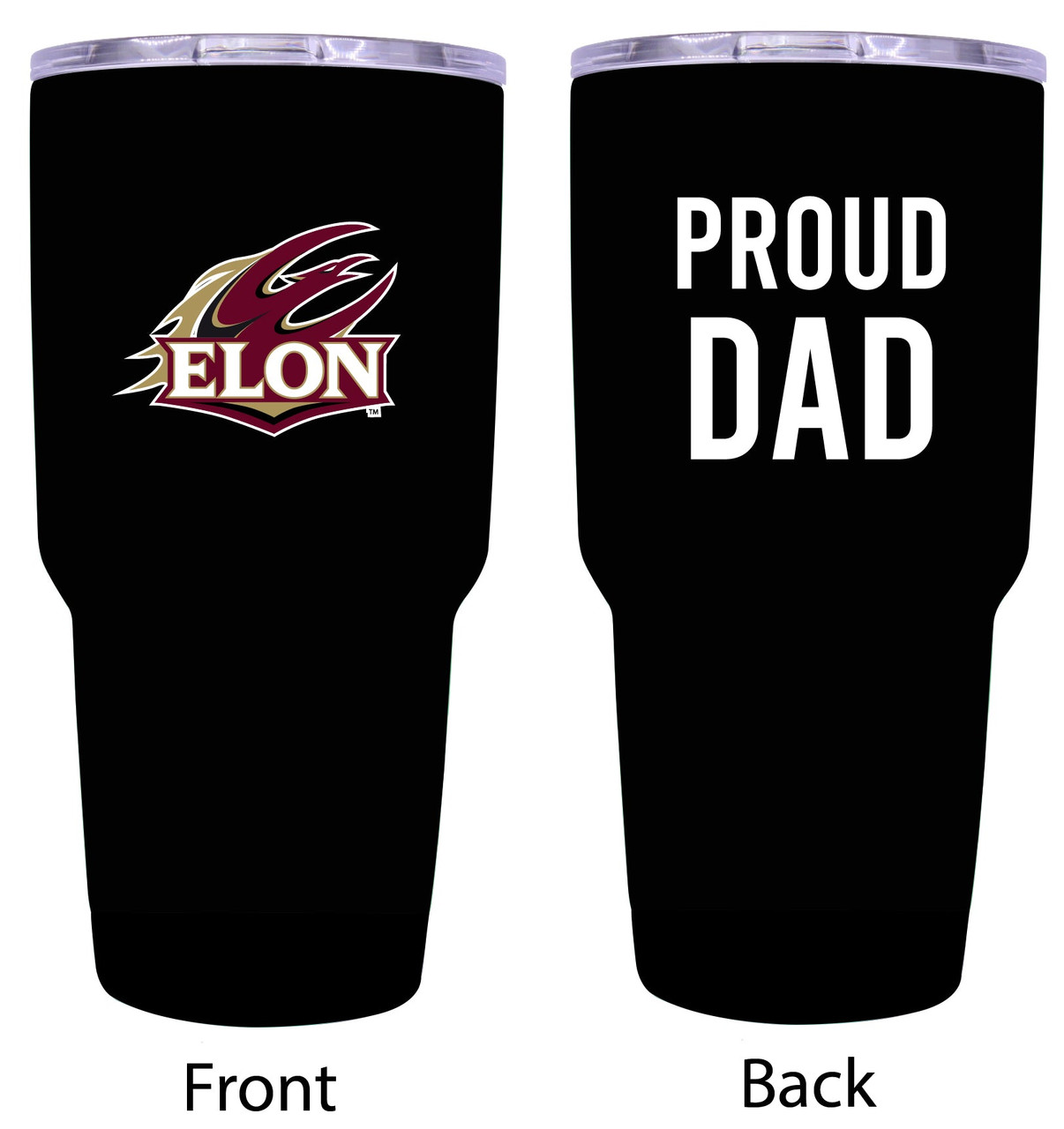 Elon University Proud Dad 24 oz Insulated Stainless Steel Tumblers Black.