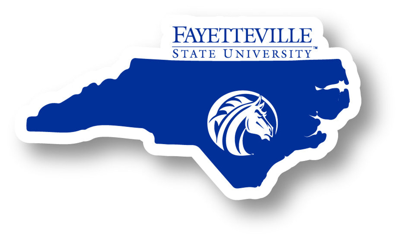 Fayetteville State University 4 Inch State Shape Vinyl Decal Sticker
