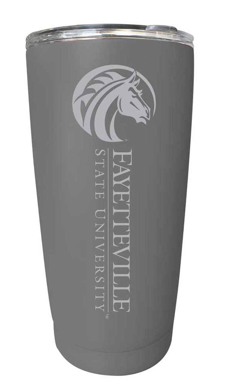 Fayetteville State University Etched 16 oz Stainless Steel Tumbler (Gray)