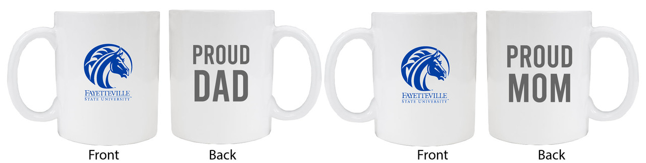 Fayetteville State University Proud Mom And Dad White Ceramic Coffee Mug 2 pack (White).