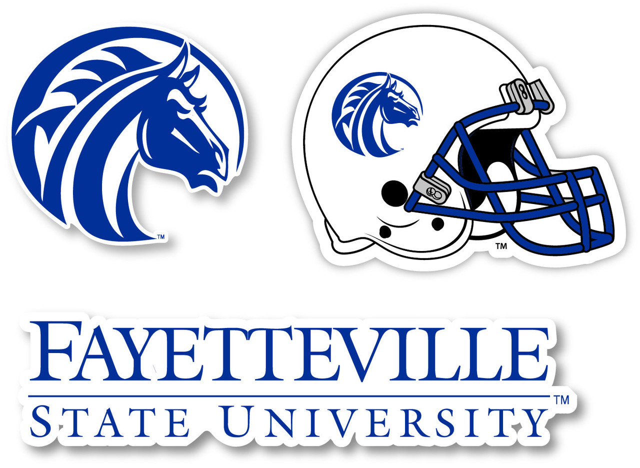 Fayetteville State University Vinyl Decal Sticker 3 Pack 4-Inch Each