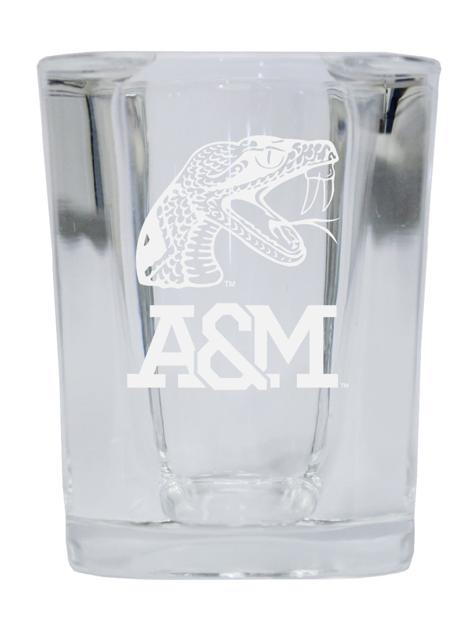 Florida A&M Rattlers 2 Ounce Square Shot Glass laser etched logo Design