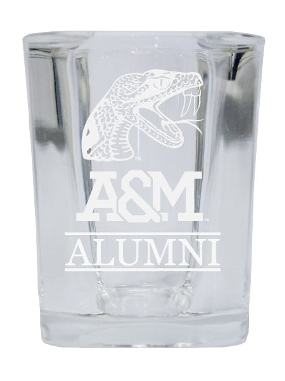 Florida A&M Rattlers College Alumni 2 Ounce Square Shot Glass laser etched