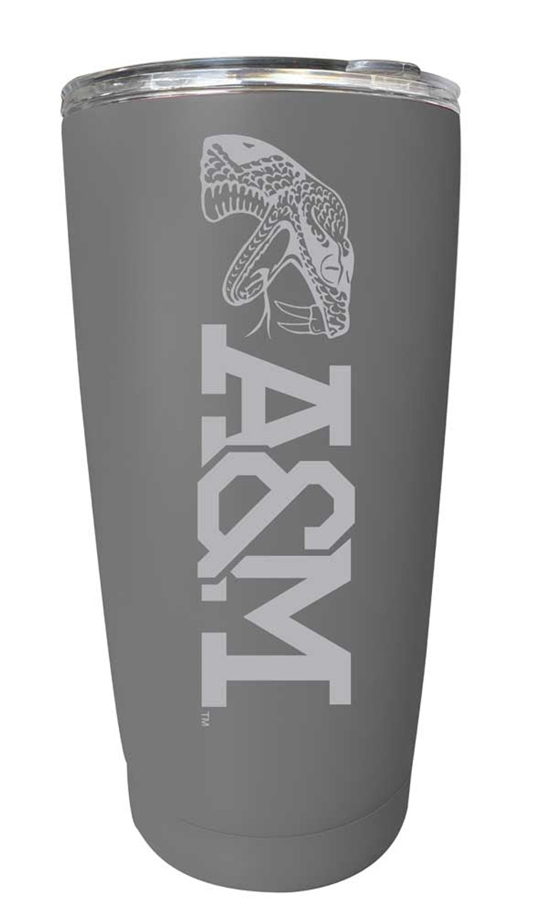 Florida A&M Rattlers Etched 16 oz Stainless Steel Tumbler (Gray)