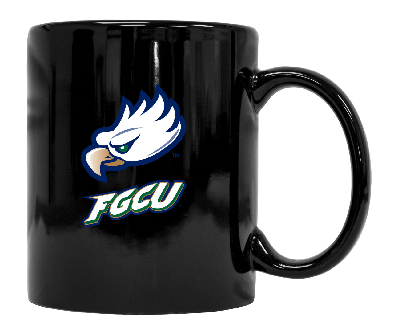 Florida Gulf Coast Eagles Black Ceramic Mug (Black).