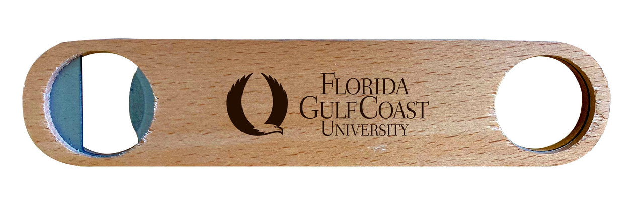 Florida Gulf Coast Eagles Laser Etched Wooden Bottle Opener College Logo Design