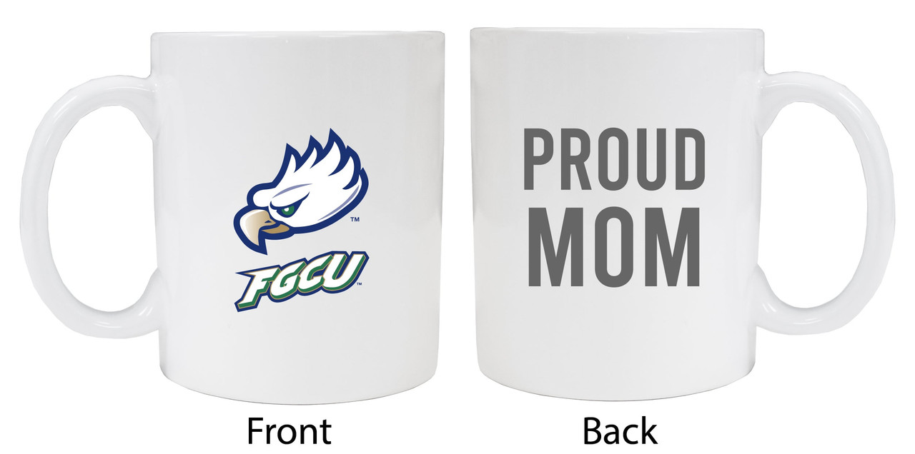 Florida Gulf Coast Eagles Proud Mom White Ceramic Coffee Mug 2-Pack (White).