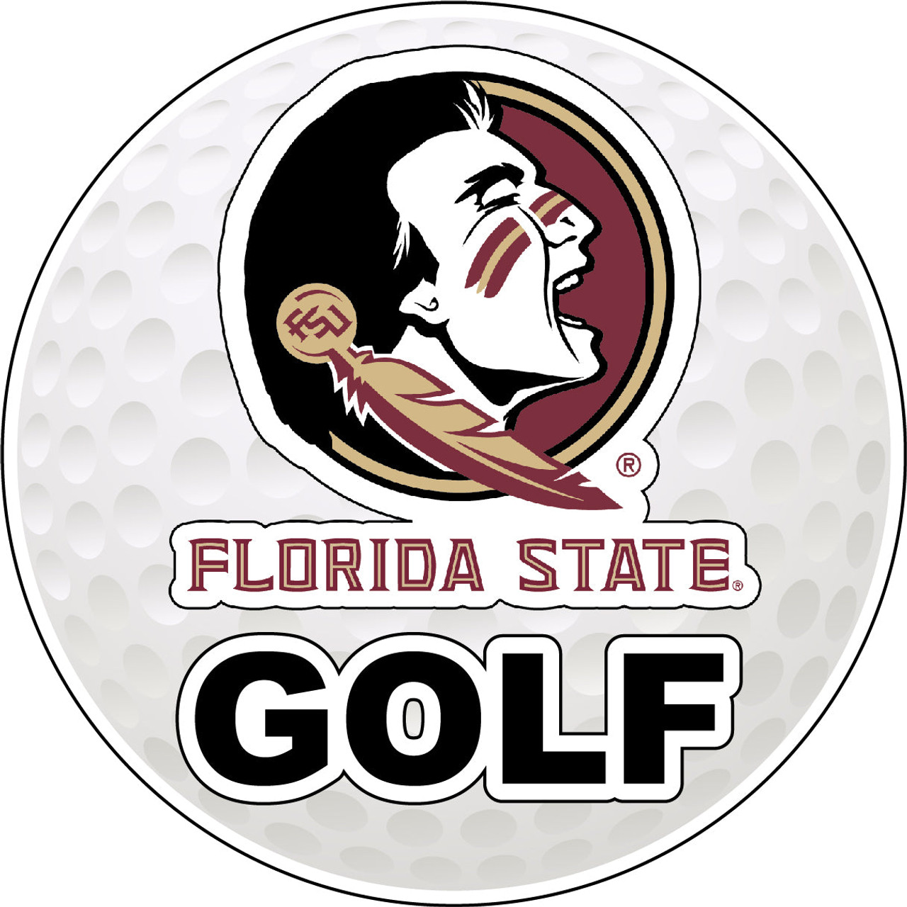 Florida State Seminoles 4-Inch Round Golf Ball Vinyl Decal Sticker