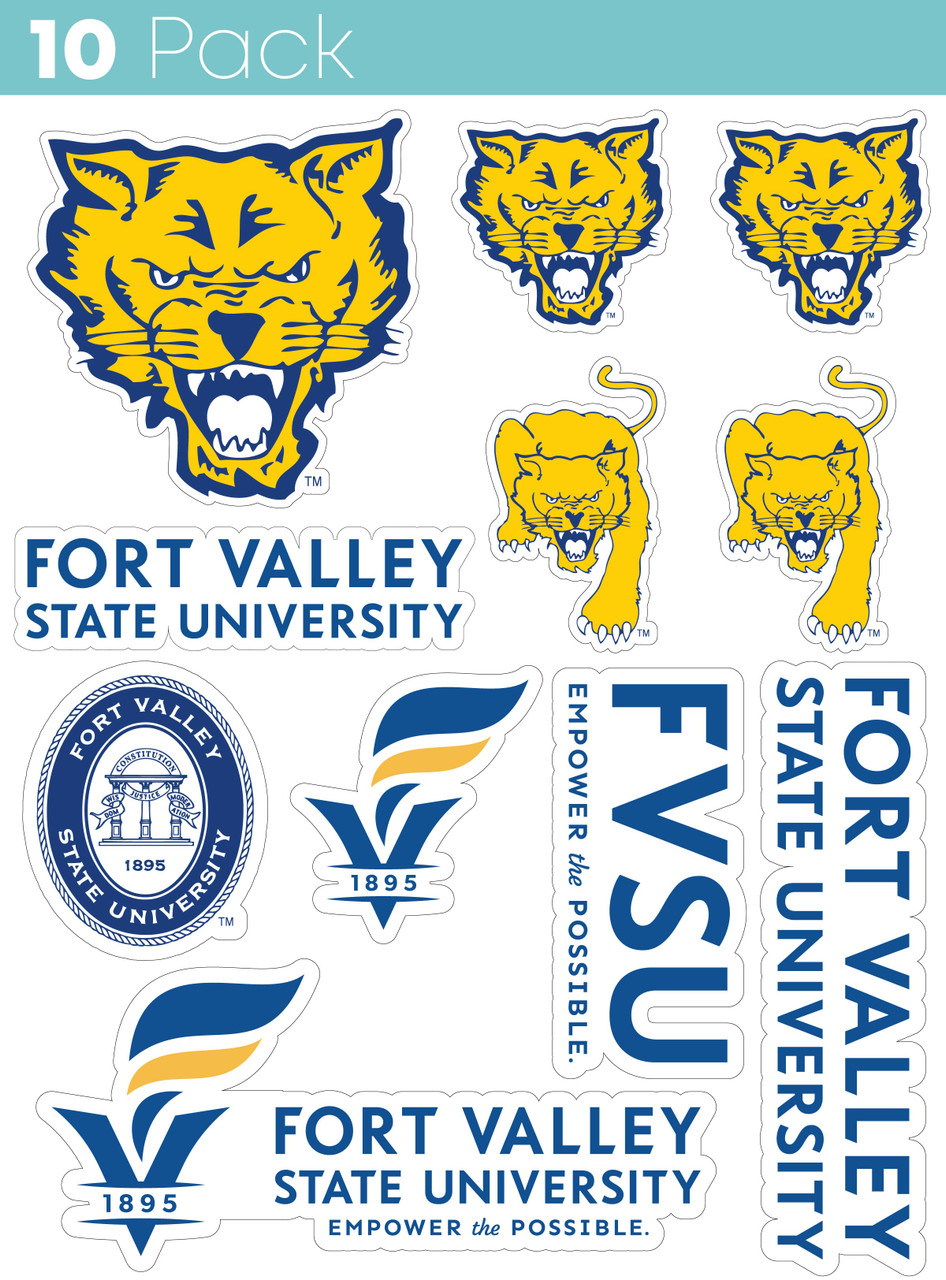 Fort Valley State University 10 Pack Collegiate Vinyl Decal Sticker