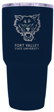 Fort Valley State University 30 oz Laser Engraved Stainless Steel Insulated Tumbler Navy.