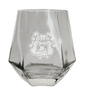 Fresno State Bulldogs Etched Diamond Cut Stemless 10 ounce Wine Glass Clear