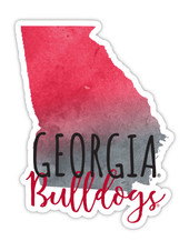Georgia Bulldogs Watercolor State Die Cut Decal