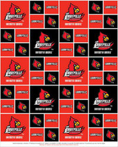 University of Louisville Cardinals Cotton Fabric with Geometric Print or Matching Solid Cotton Fabrics