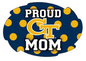 Georgia Tech Yellow Jackets NCAA Collegiate Trendy Polka Dot Proud Mom 5" x 6" Swirl Decal Sticker