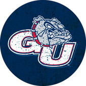 Gonzaga Bulldogs Distressed Wood Grain 4 Inch Round Magnet