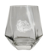 Gonzaga Bulldogs Etched Diamond Cut Stemless 10 ounce Wine Glass Clear