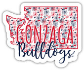 Gonzaga Bulldogs Floral State Die Cut Decal 2-Inch