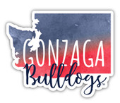 Gonzaga Bulldogs Watercolor State Die Cut Decal 4-Inch