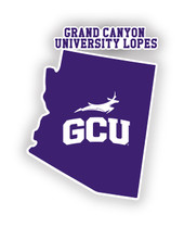 Grand Canyon University Lopes 4 Inch State Shape Vinyl Decal Sticker