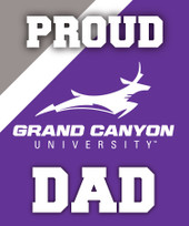 Grand Canyon University Lopes NCAA Collegiate 5x6 Inch Rectangle Stripe Proud Dad Decal Sticker