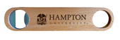 Hampton University Laser Etched Wooden Bottle Opener College Logo Design