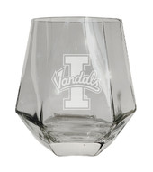 Idaho Vandals Etched Diamond Cut Stemless 10 ounce Wine Glass Clear