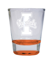 Idaho Vandals Etched Round Shot Glass 2 oz Orange