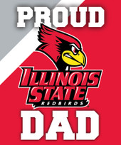 Illinois State Redbirds NCAA Collegiate 5x6 Inch Rectangle Stripe Proud Dad Decal Sticker