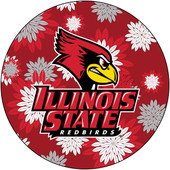 Illinois State Redbirds NCAA Collegiate Trendy Floral Flower Fashion Pattern 4 Inch Round Decal Sticker