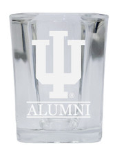 Indiana Hoosiers 2 Ounce Square Shot Glass laser etched logo Design