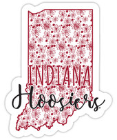 Indiana Hoosiers Floral State Die Cut Decal 4-Inch